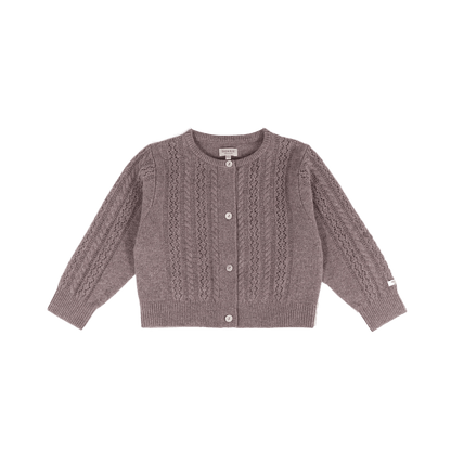 Danik Merino Wool Cardigan | Dark Taupe Melange