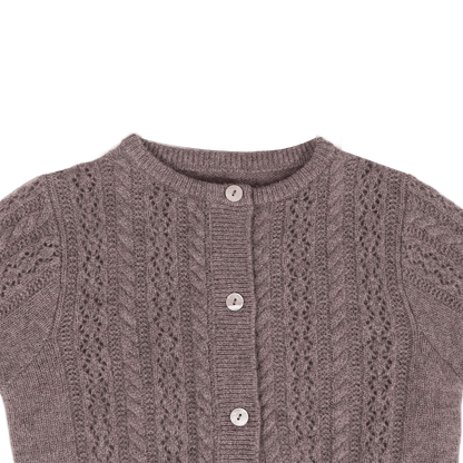 Danik Merino Wool Cardigan | Dark Taupe Melange