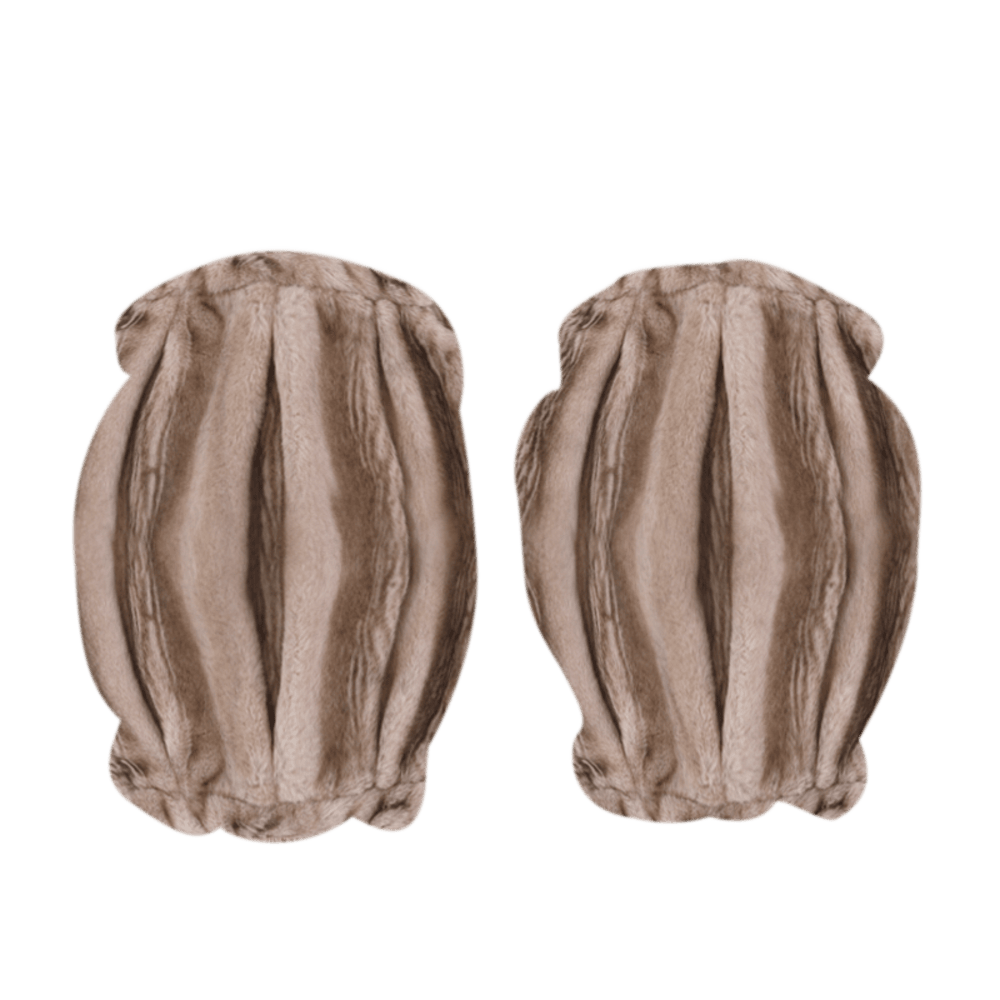 Widya Leg Warmers | Soft Taupe Striped Teddy