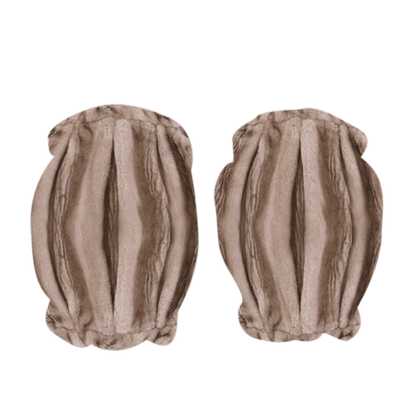 Widya Leg Warmers | Soft Taupe Striped Teddy