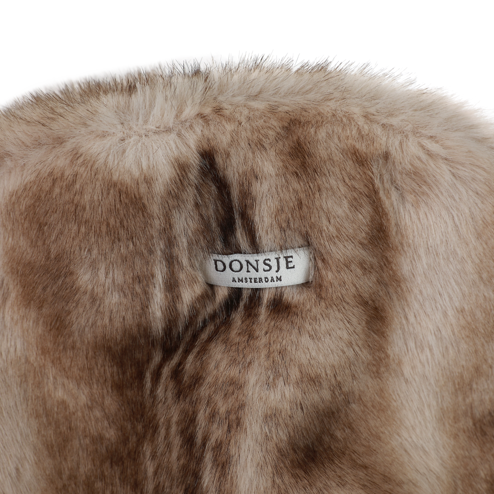 Widya Leg Warmers | Soft Taupe Striped Teddy