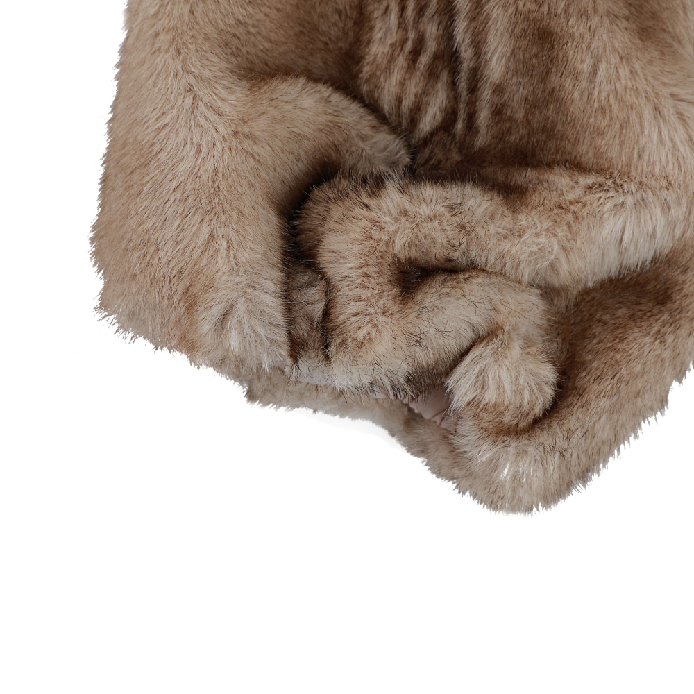 Widya Leg Warmers | Soft Taupe Striped Teddy