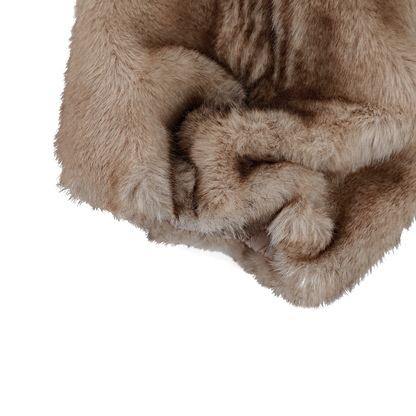 Widya Leg Warmers | Soft Taupe Striped Teddy