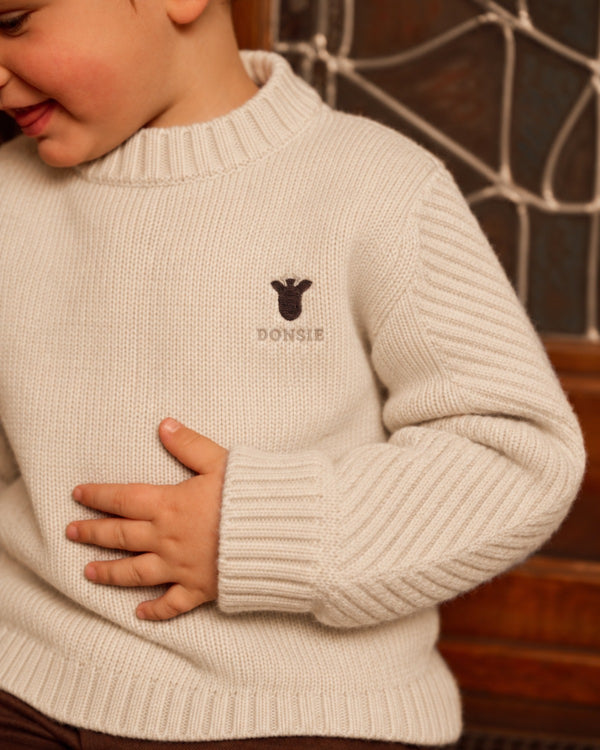 Geeratz Merino Wool Sweater | Moose | Off White