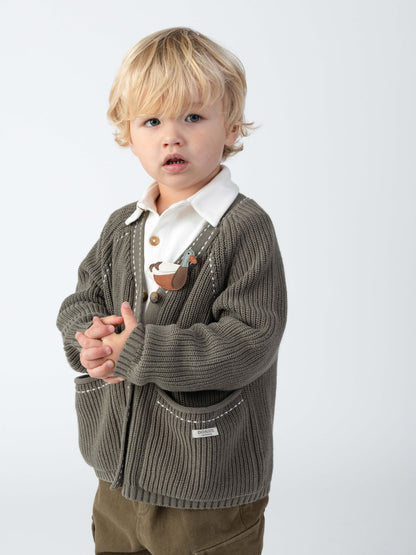 Khalan Cardigan | Stone Green