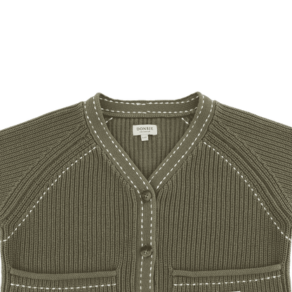 Khalan Cardigan | Stone Green