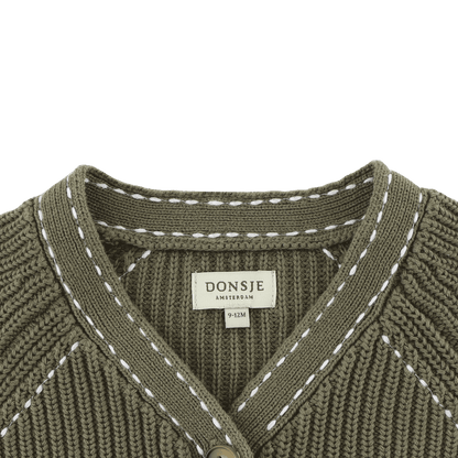 Khalan Cardigan | Stone Green
