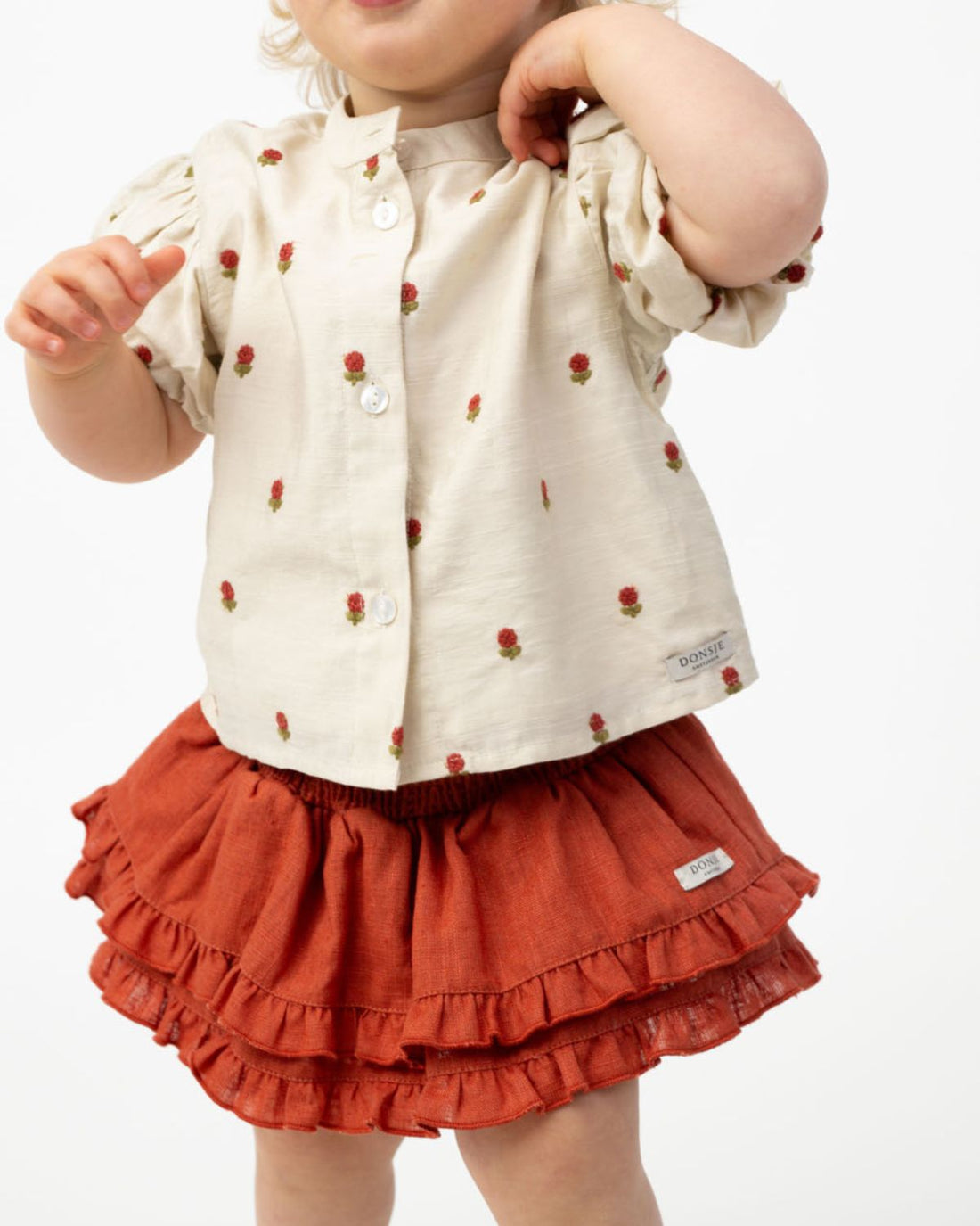 Eliora Blouse | Red Roses | Soft Sand