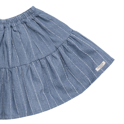 Lazie Skirt | Foggy Blue Striped