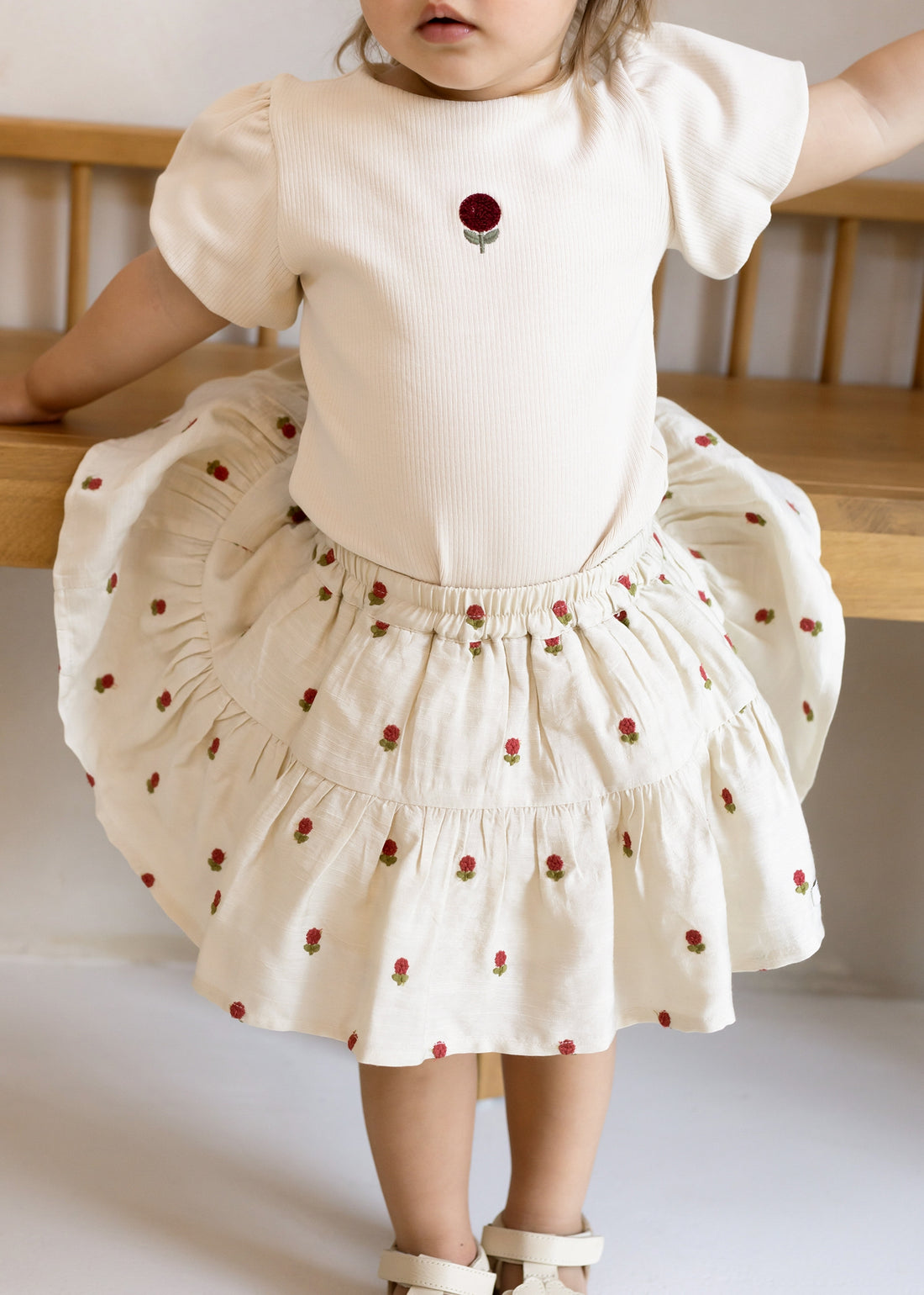 Lazie Skirt | Red Roses | Soft Sand