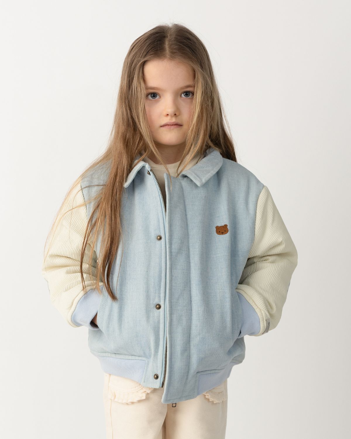 Zemmie Denim Jacket | Bear | Ice Blue