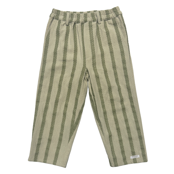 Mazen Trousers | Light Green - Green Striped