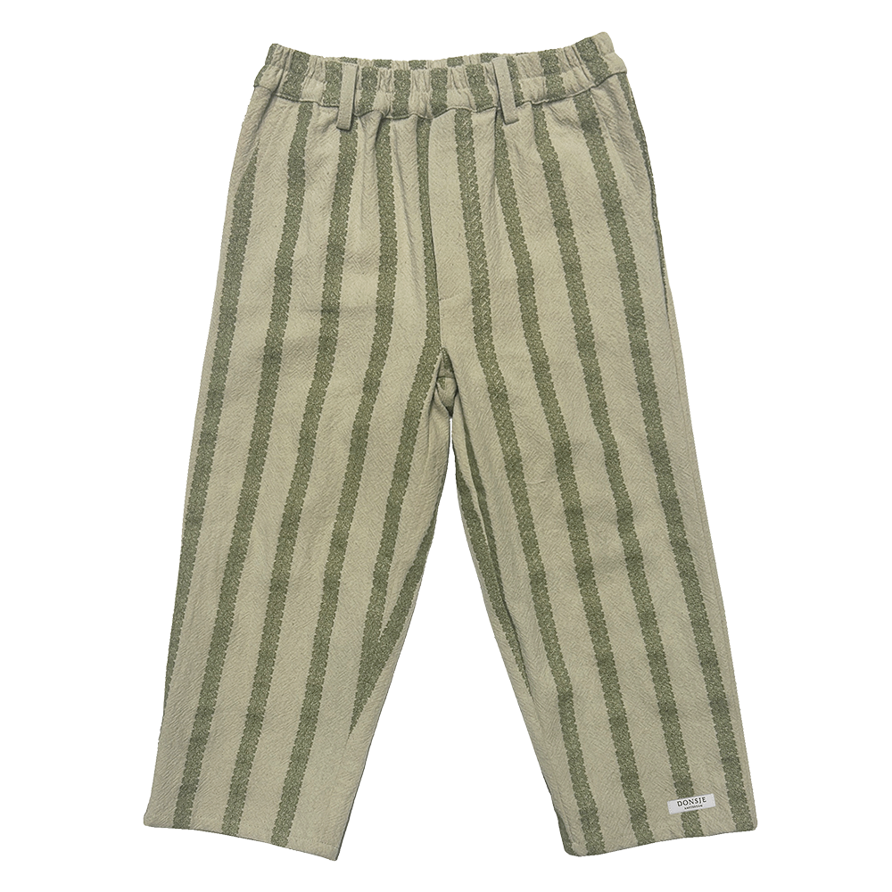 Mazen Trousers | Light Green - Green Striped