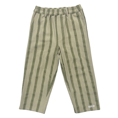 Mazen Trousers | Light Green - Green Striped