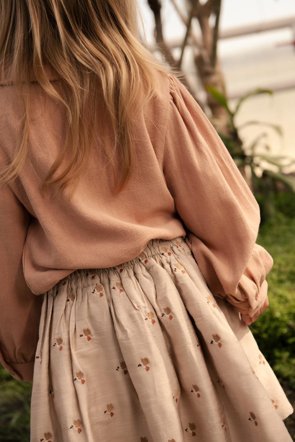 Cayley Skirt | Hummingbirds | Soft Taupe