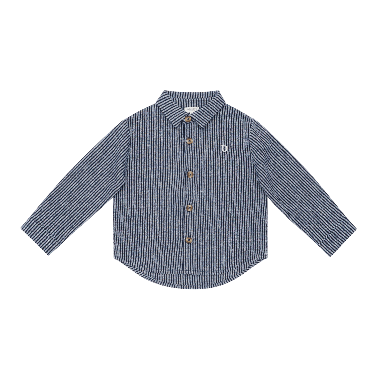 Chee Shirt | Navy Blue - White Striped