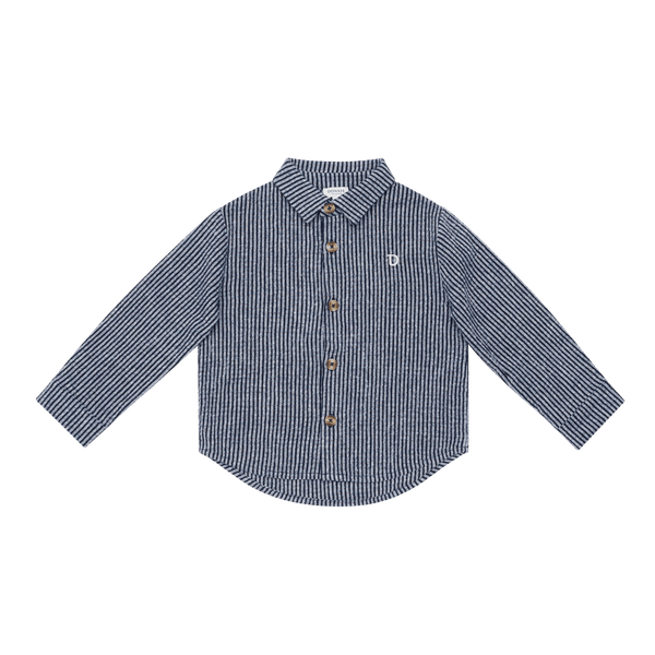 Chee Shirt | Navy Blue - White Striped
