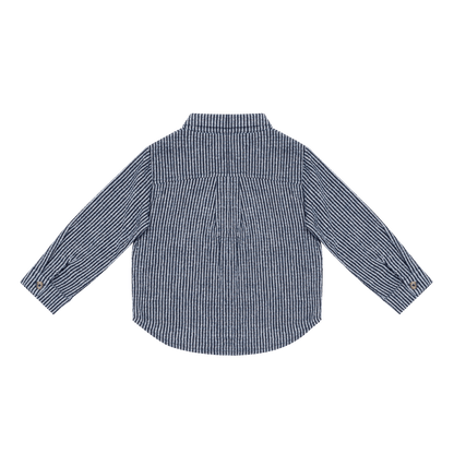 Chee Shirt | Navy Blue - White Striped