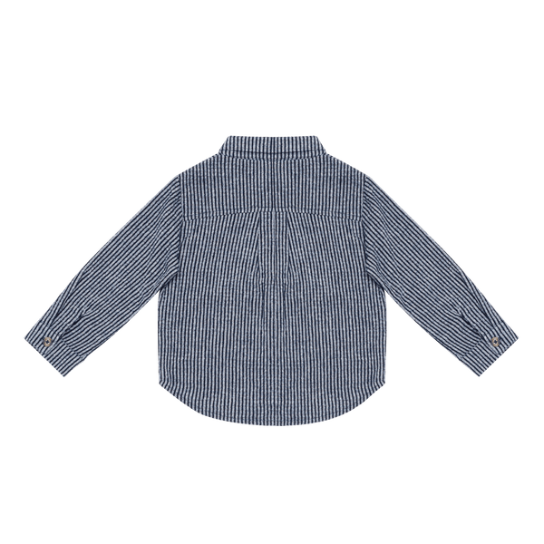 Chee Shirt | Navy Blue - White Striped