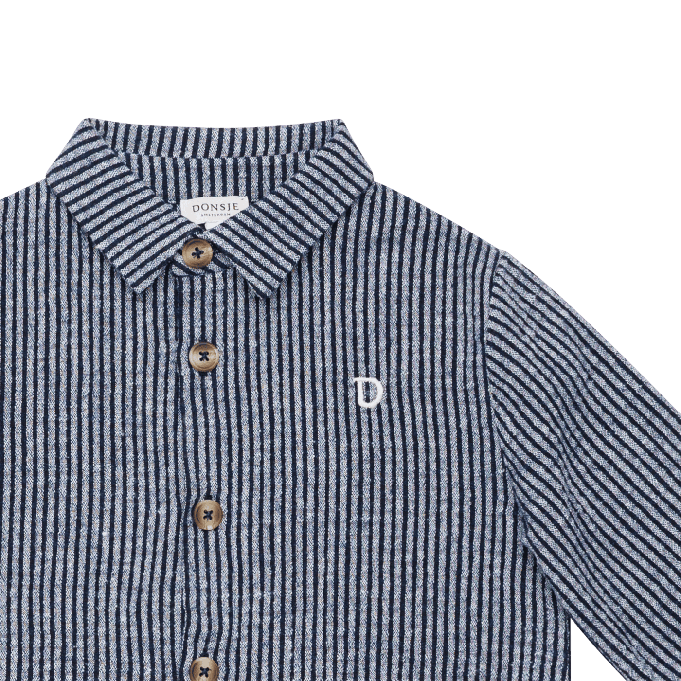 Chee Shirt | Navy Blue - White Striped