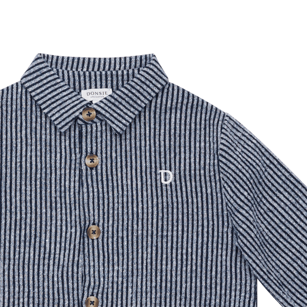 Chee Shirt | Navy Blue - White Striped