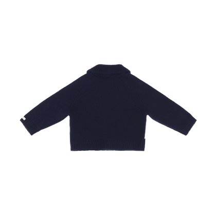 Kwinten Merino Wool Cardigan | Polar Bears | Navy Blue