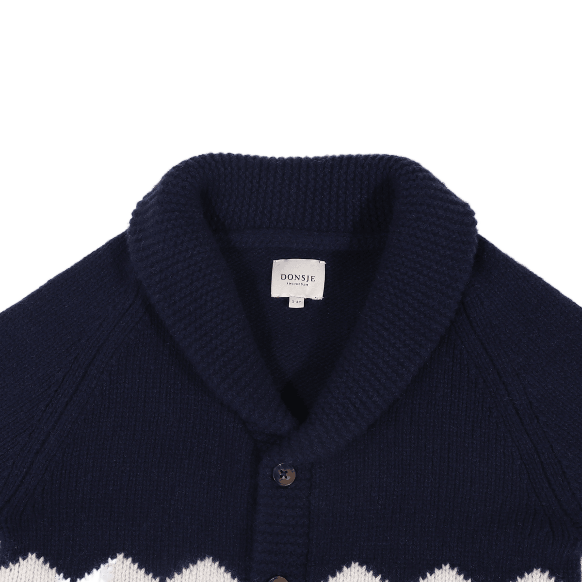 Kwinten Merino Wool Cardigan | Polar Bears | Navy Blue