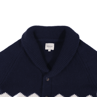 Kwinten Merino Wool Cardigan | Polar Bears | Navy Blue