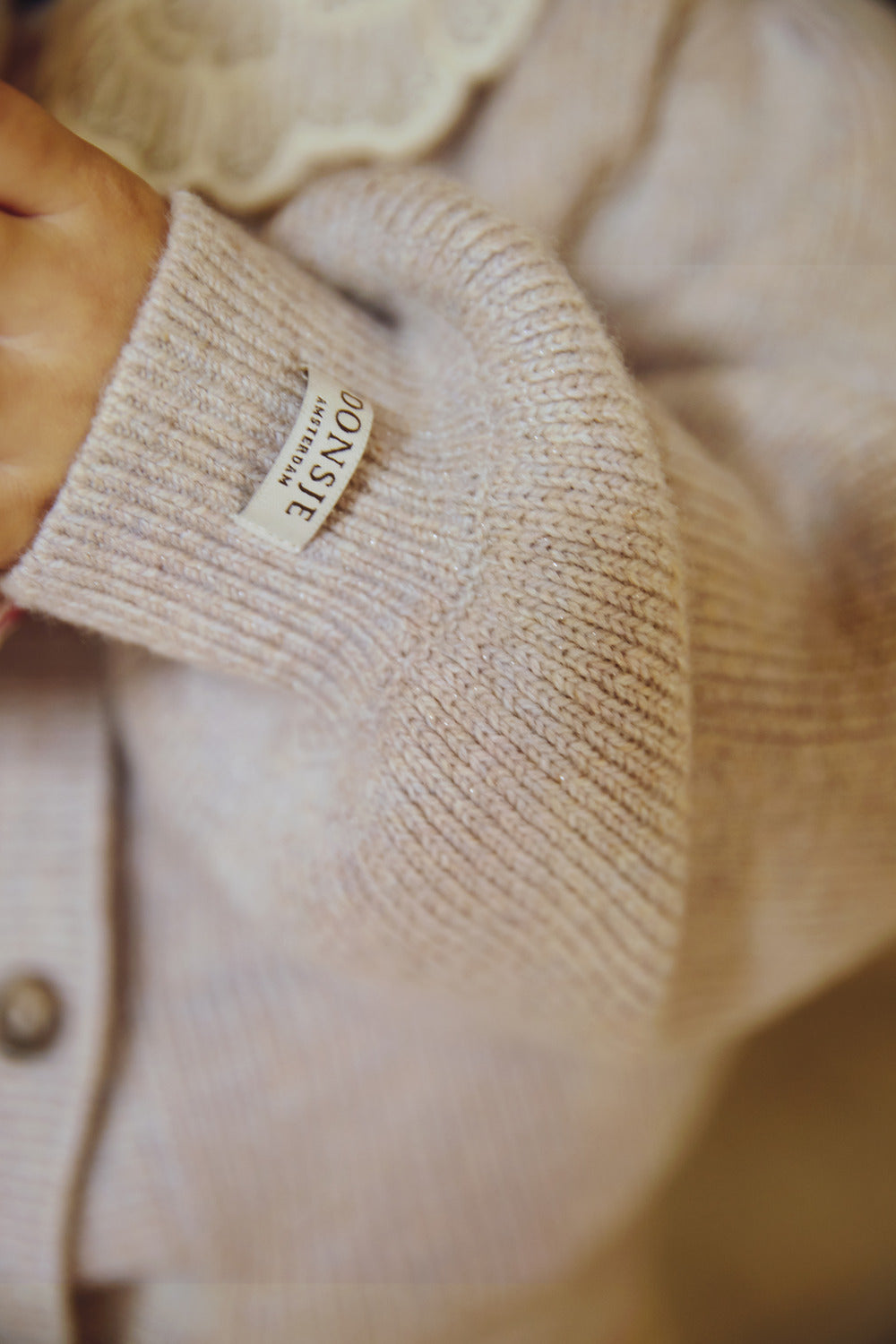 Yorien Cardigan | Lavender Brown Melange Glitter