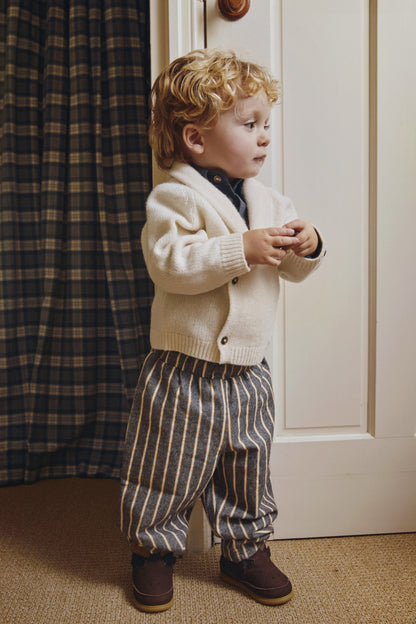 Bjorno Trousers | Dark Spruce - Sand Striped