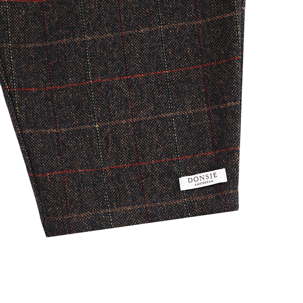 Elias Trousers | Brown - Blue Checked