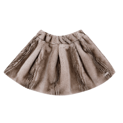 Isabelle Skirt | Soft Taupe Striped Teddy