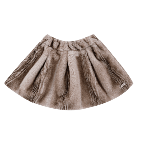 Isabelle Skirt | Soft Taupe Striped Teddy