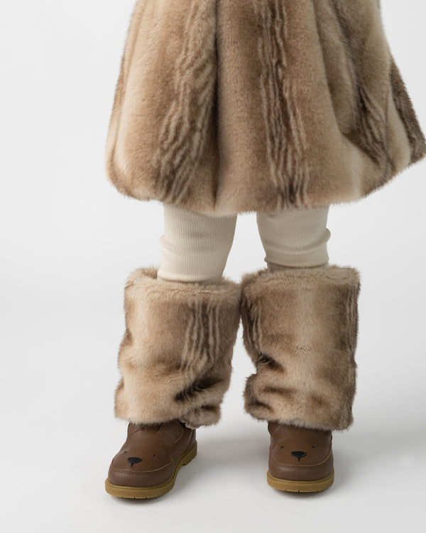 Isabelle Skirt | Soft Taupe Striped Teddy