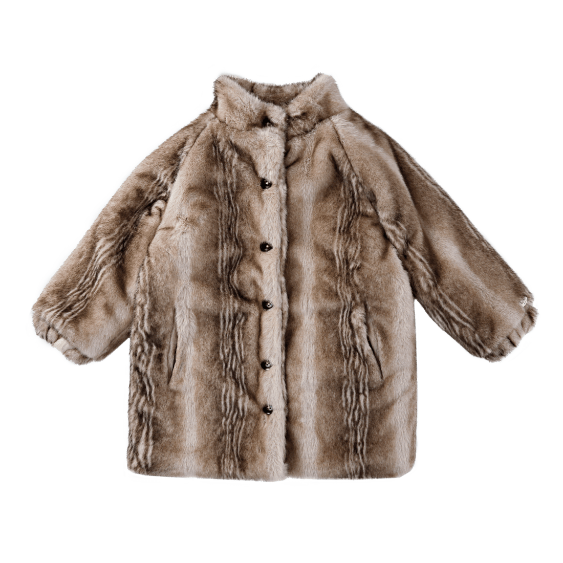 Mila Jacket | Soft Taupe Striped Teddy