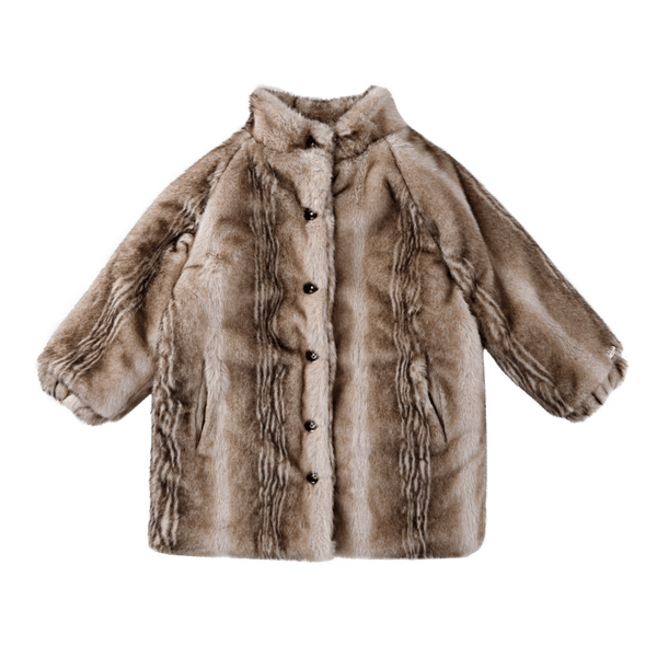 Mila Jacket | Soft Taupe Striped Teddy