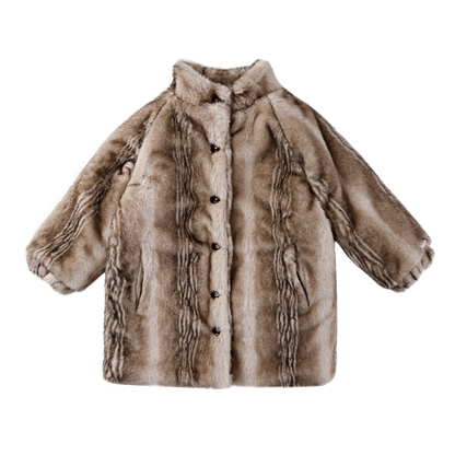 Mila Jacket | Soft Taupe Striped Teddy