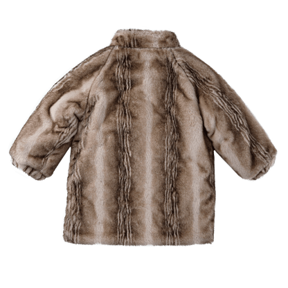 Mila Jacket | Soft Taupe Striped Teddy
