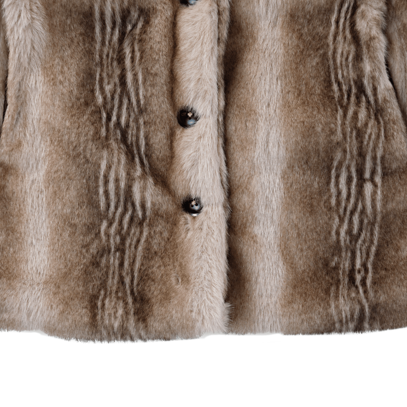 Mila Jacket | Soft Taupe Striped Teddy