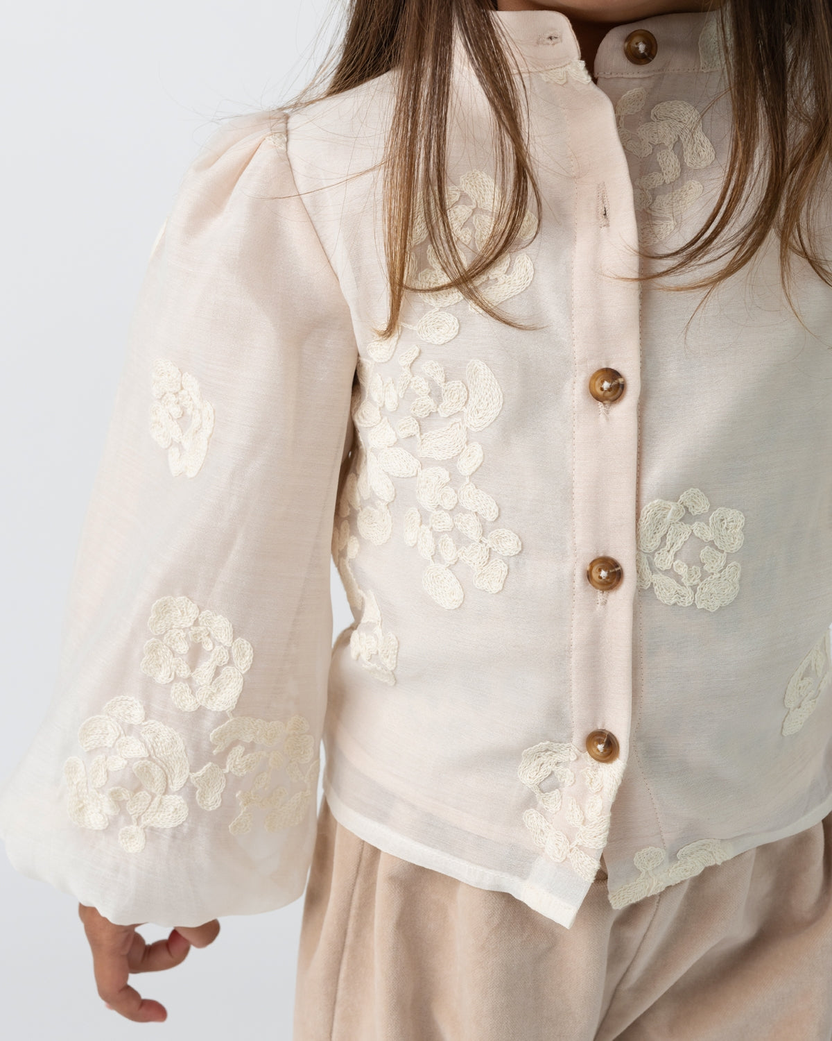 Opali Blouse | Soft Powder - White Blossom
