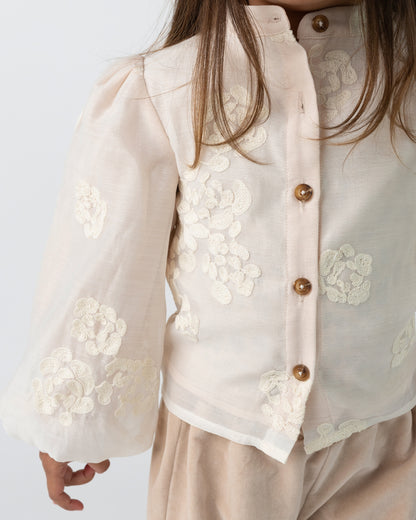 Opali Blouse | Soft Powder - White Blossom