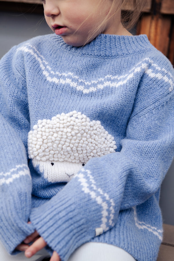 Selwyn Merino Wool Sweater | Lammy | Vintage Blue Melange