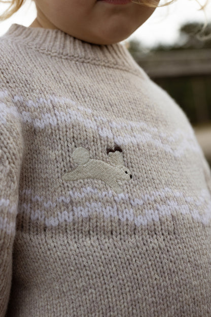 Yohana Merino Wool Sweater | Arctic Hares | Lavender Brown Melange