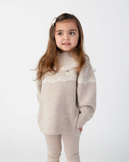 Yohana Merino Wool Sweater | Arctic Hares | Lavender Brown Melange