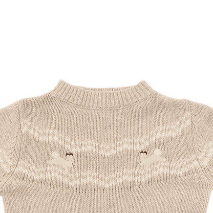 Yohana Merino Wool Sweater | Arctic Hares | Lavender Brown Melange