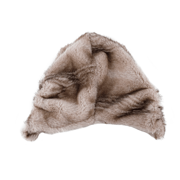 Evangeline Hat | Soft Taupe Striped Teddy