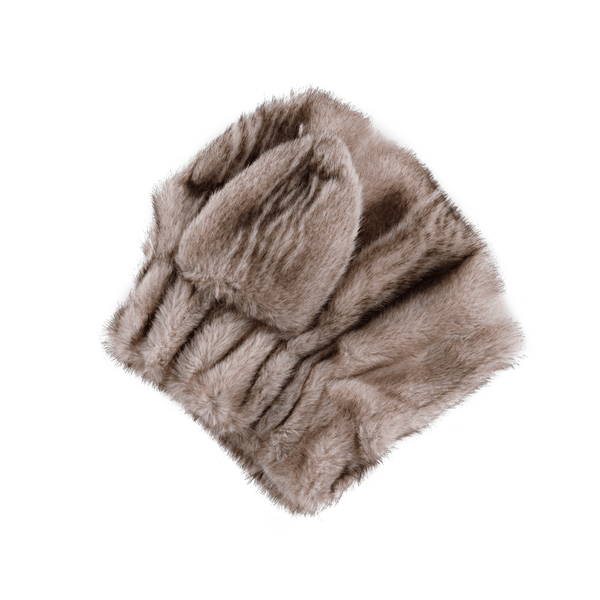 Evangeline Hat | Soft Taupe Striped Teddy