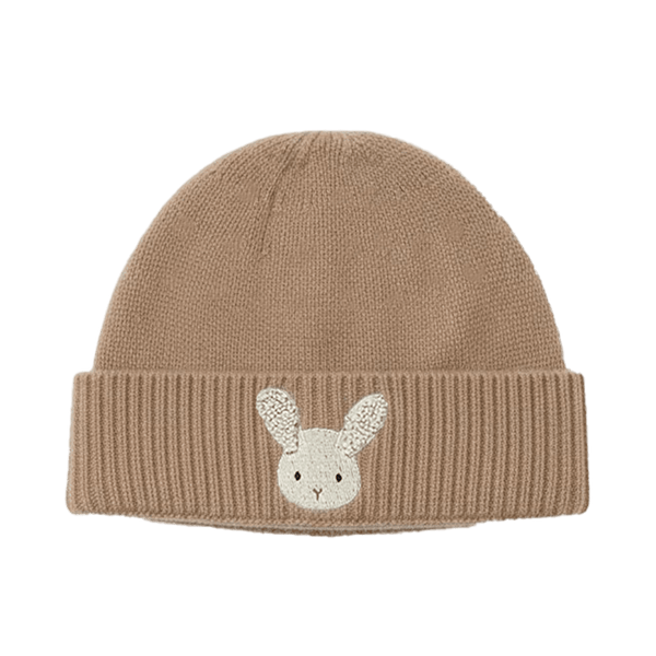 Evaran Merino Wool Hat | Fluffy Bunny | Hazelnut