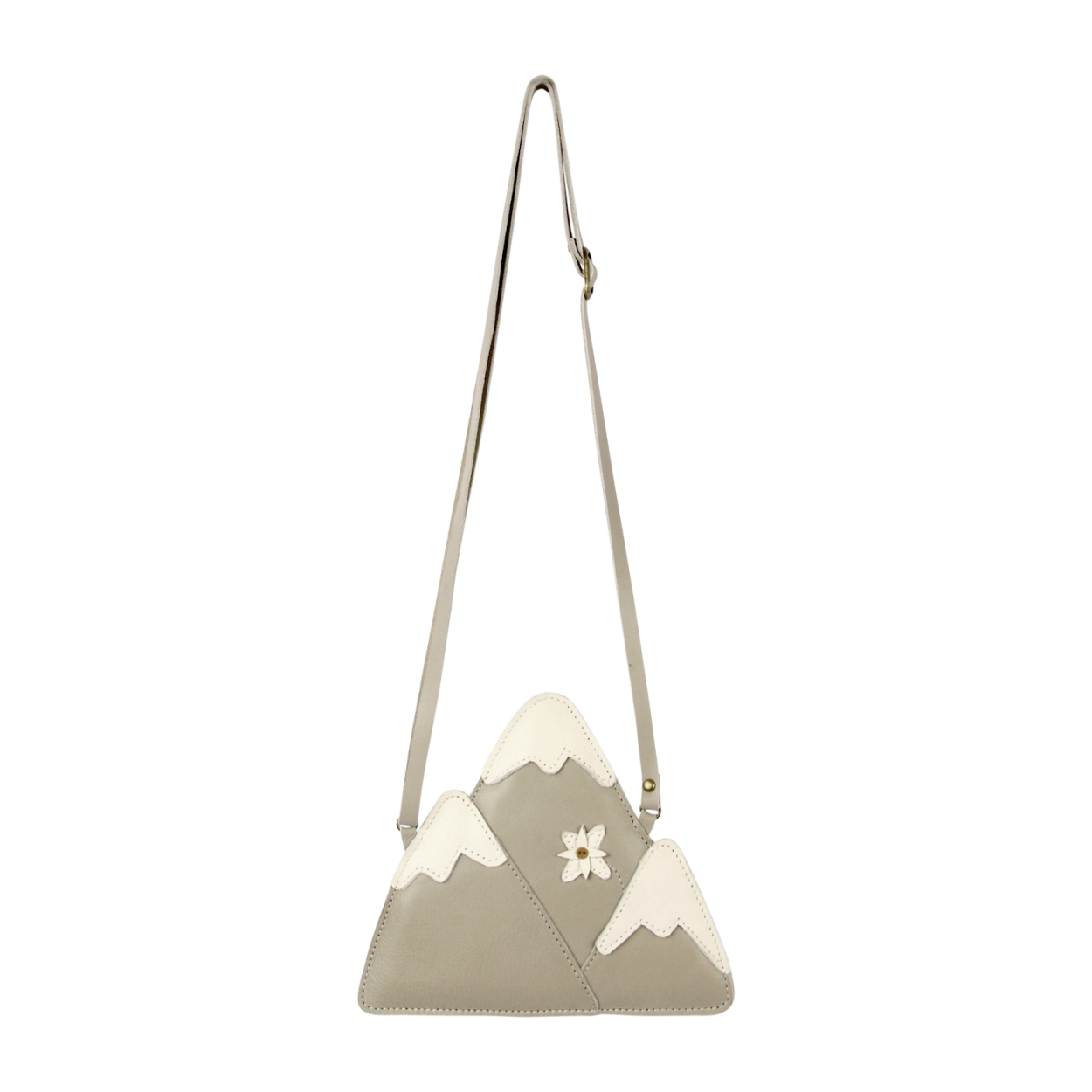 Toto Purse | Snowy Mountains | Light Stone Leather