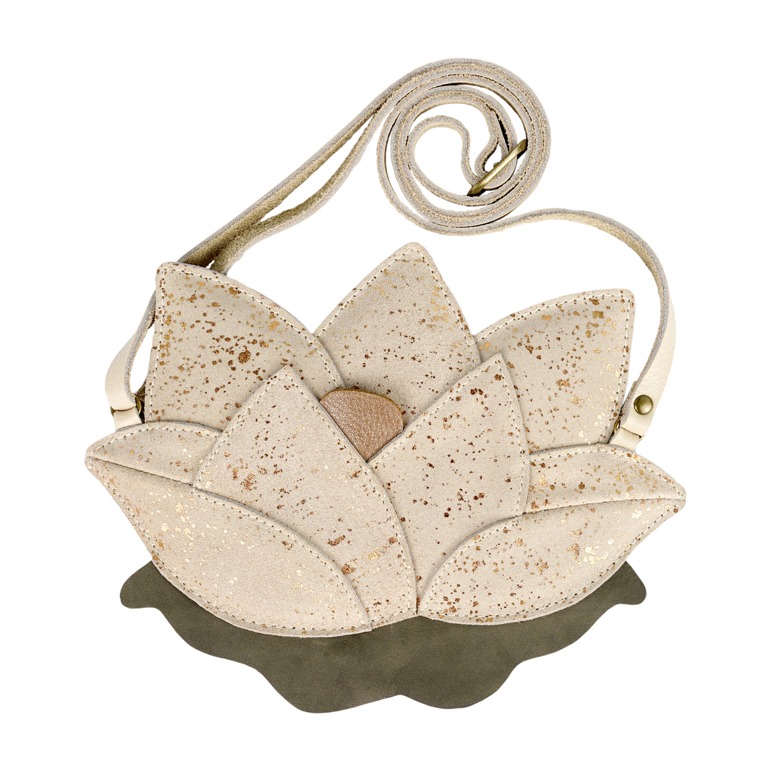 Toto Purse | Water Lily | Cream Metallic Suede